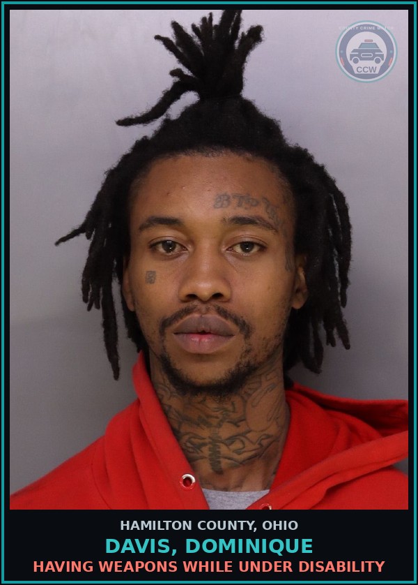 Booking mugshot of Davis, Dominique in Hamilton County