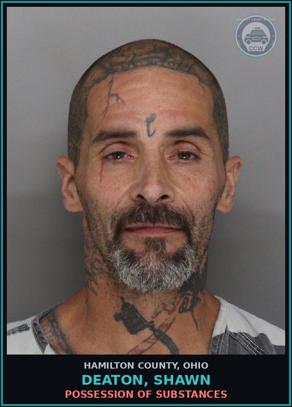 Booking mugshot of Deaton, Shawn in Hamilton County