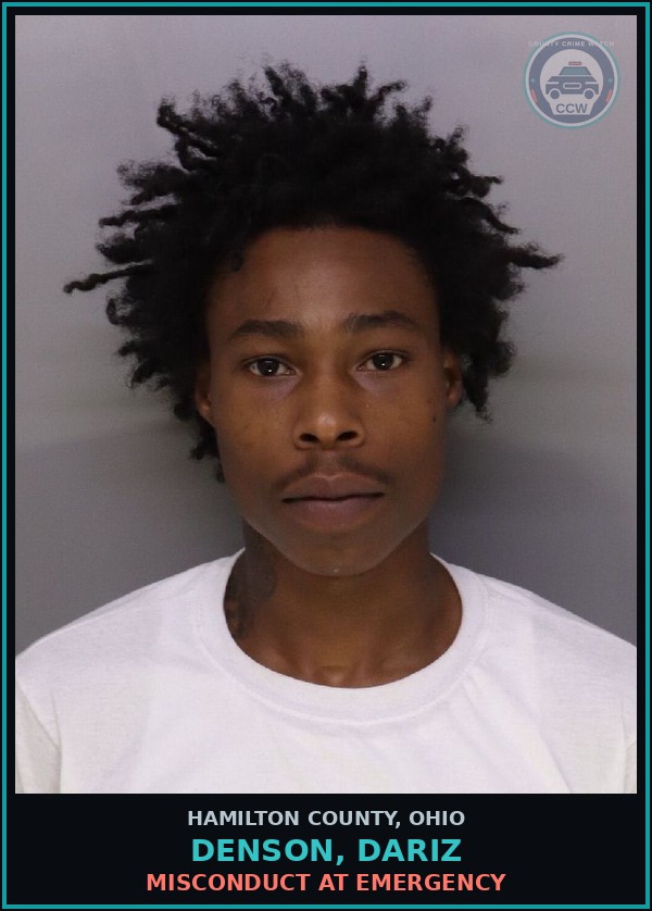 Booking mugshot of Denson, Dariz in Hamilton County
