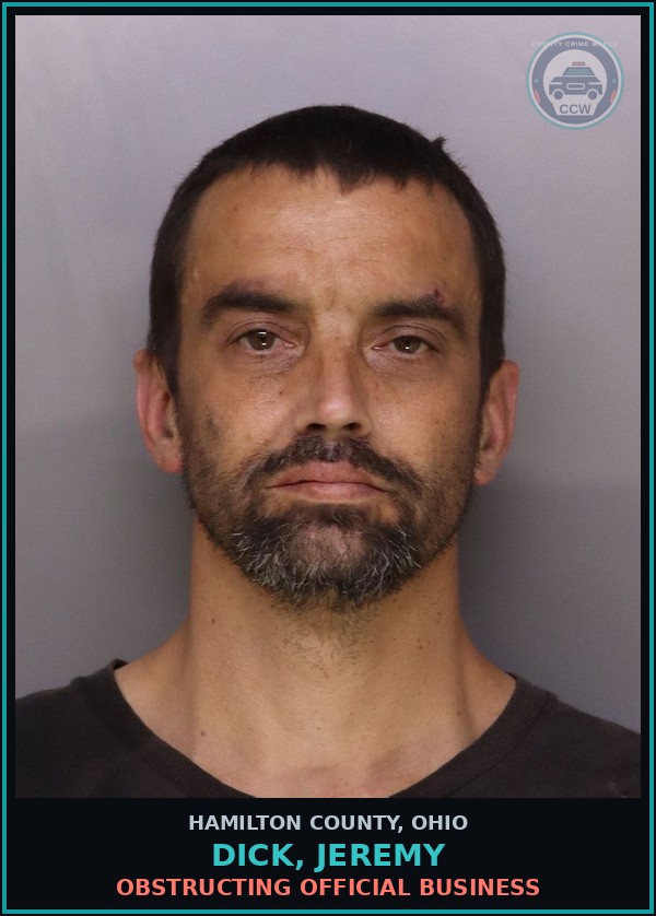 Booking mugshot of Dick, Jeremy in Hamilton County