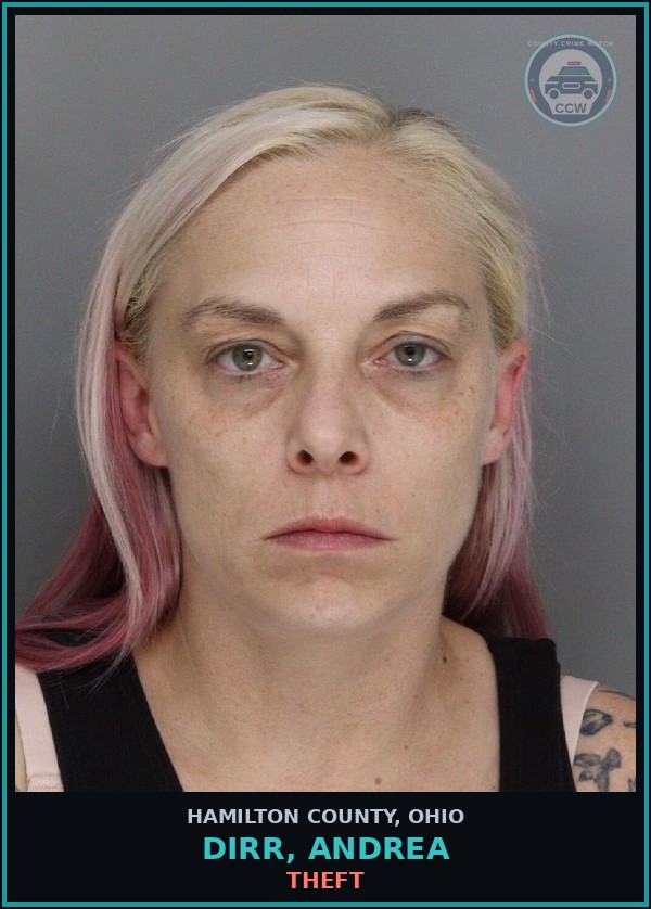 Booking mugshot of Dirr, Andrea in Hamilton County