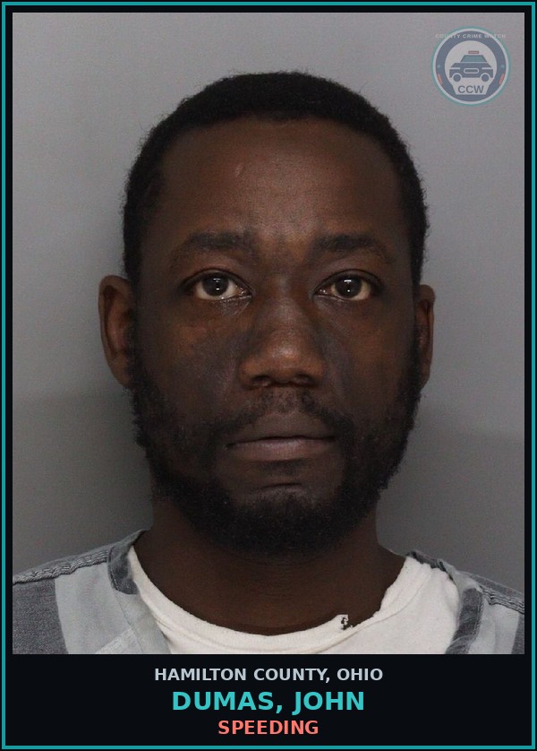 Booking mugshot of Dumas, John in Hamilton County