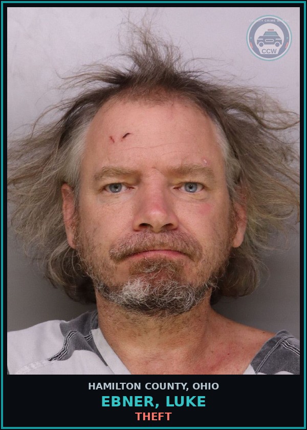 Booking mugshot of Ebner, Luke in Hamilton County