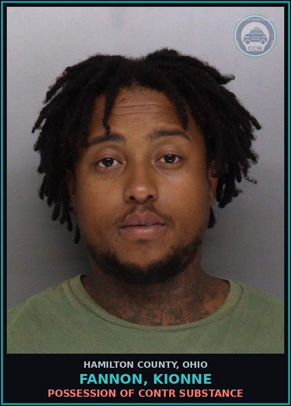 Booking mugshot of Fannon, Kionne in Hamilton County