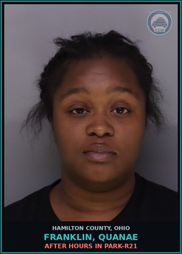 Booking mugshot of Franklin, Quanae in Hamilton County