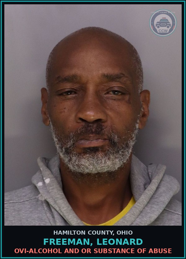 Booking mugshot of Freeman, Leonard in Hamilton County