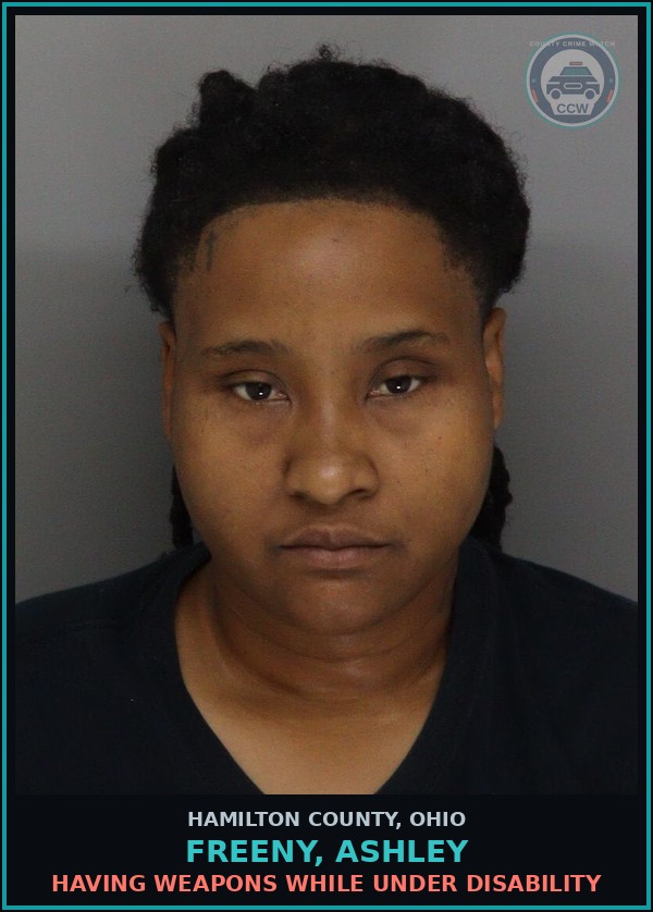 Booking mugshot of Freeny, Ashley in Hamilton County