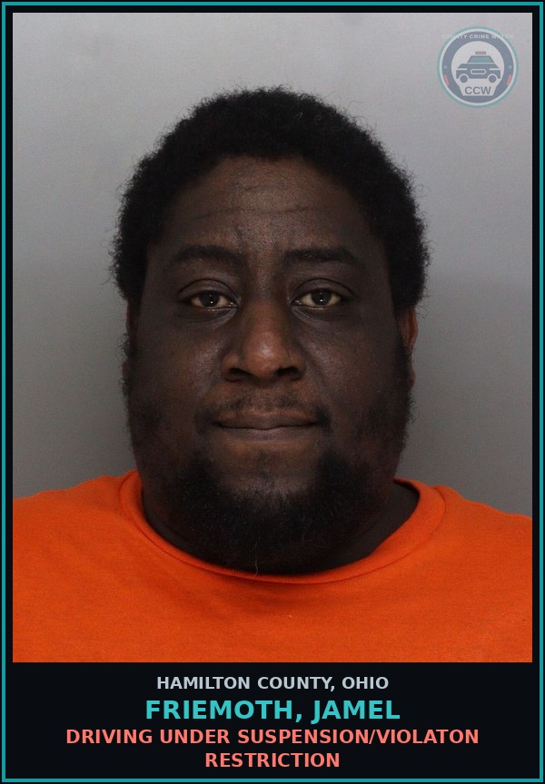 Booking mugshot of Friemoth, Jamel in Hamilton County