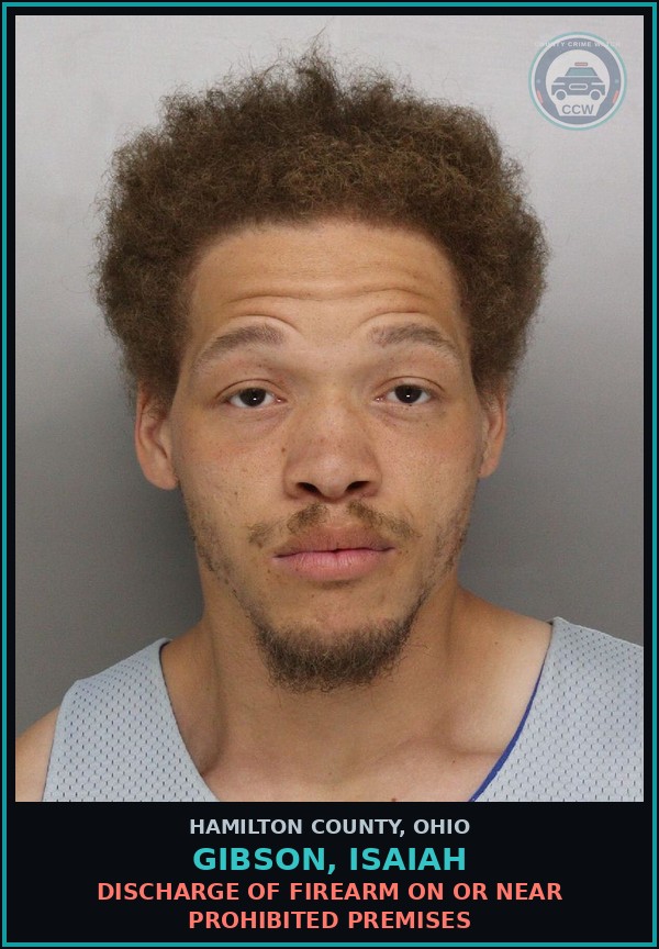 Booking mugshot of Gibson, Isaiah in Hamilton County
