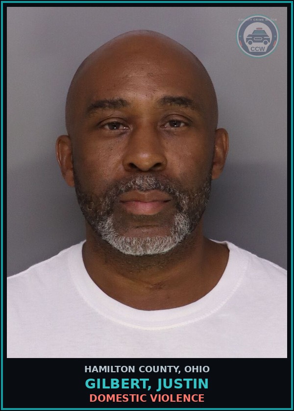 Booking mugshot of Gilbert, Justin in Hamilton County