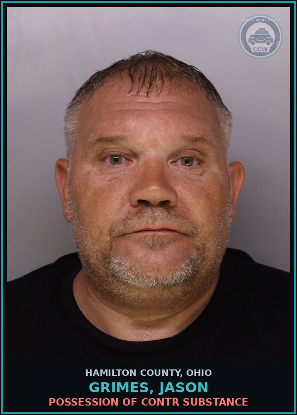 Booking mugshot of Grimes, Jason in Hamilton County