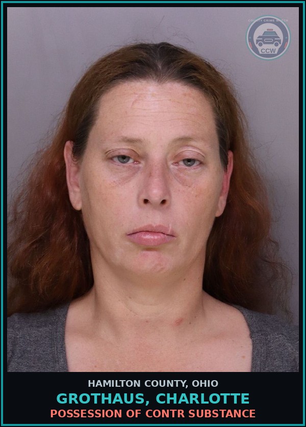 Booking mugshot of Grothaus, Charlotte in Hamilton County