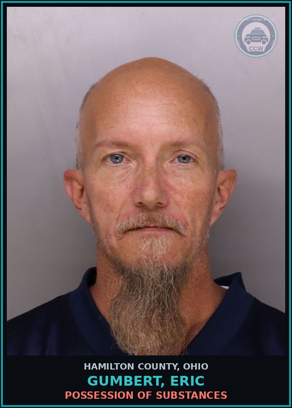 Booking mugshot of Gumbert, Eric in Hamilton County