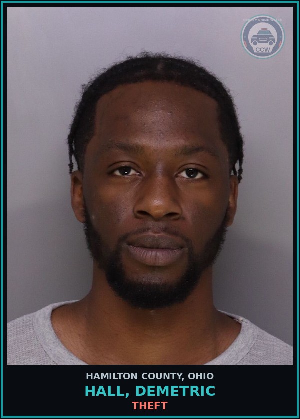 Booking mugshot of Hall, Demetric in Hamilton County