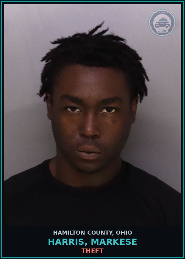 Booking mugshot of Harris, Markese in Hamilton County
