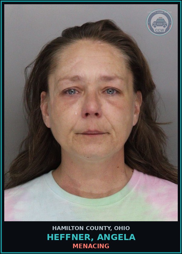 Booking mugshot of Heffner, Angela in Hamilton County