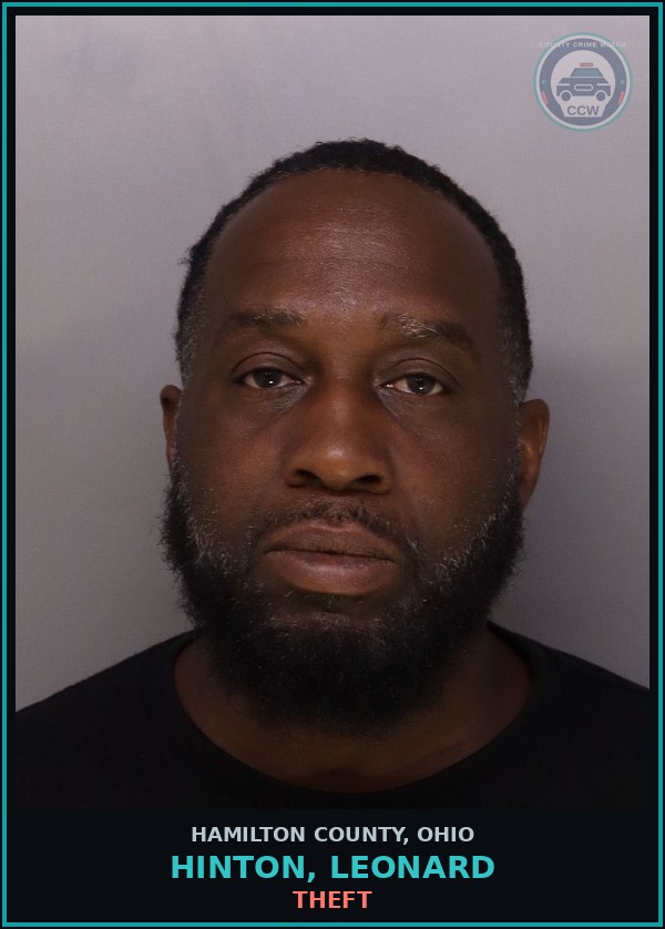 Booking mugshot of Hinton, Leonard in Hamilton County