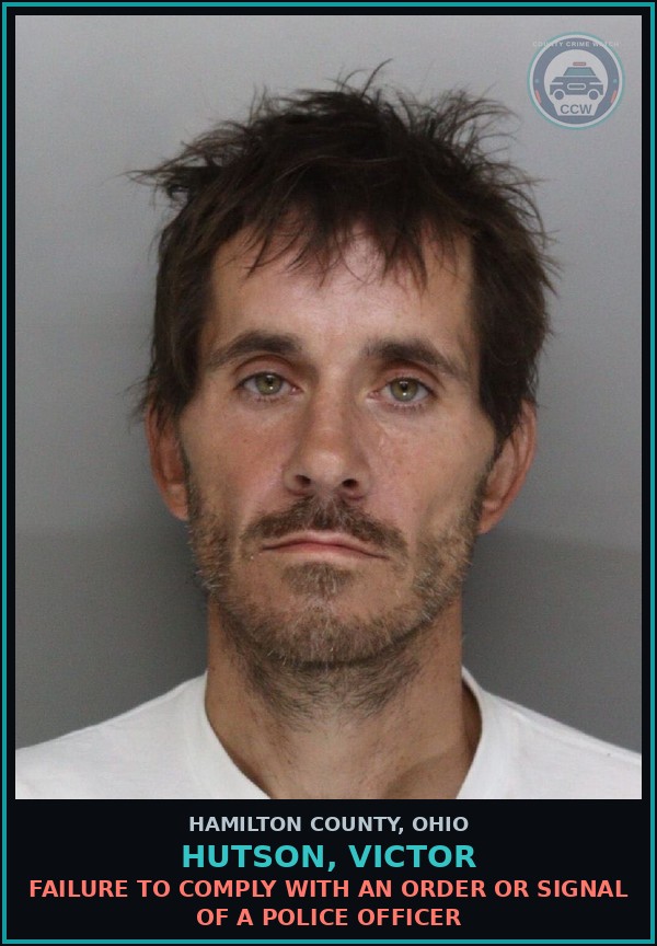 Booking mugshot of Hutson, Victor in Hamilton County