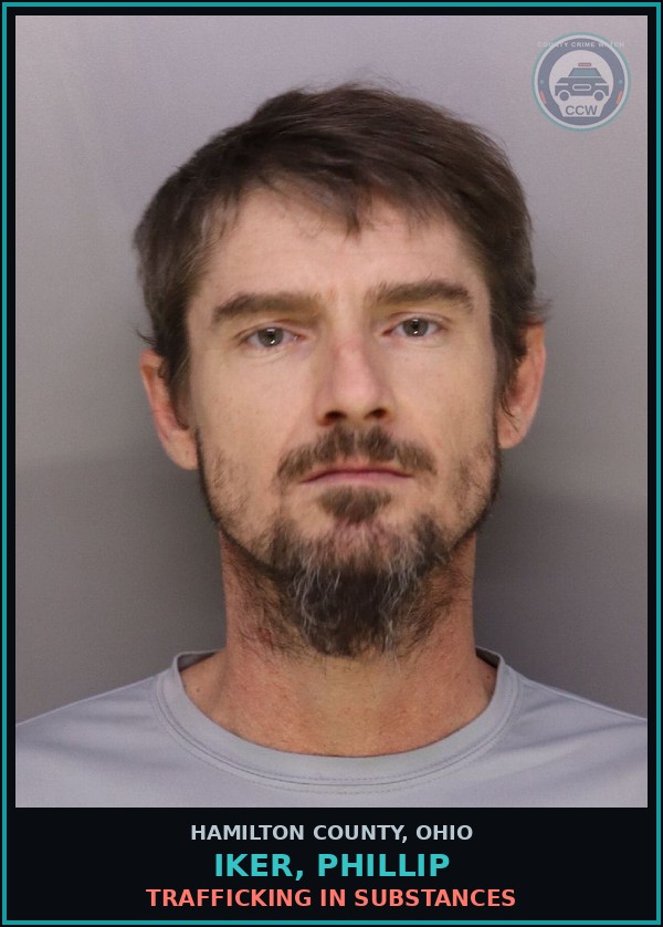 Booking mugshot of Iker, Phillip in Hamilton County