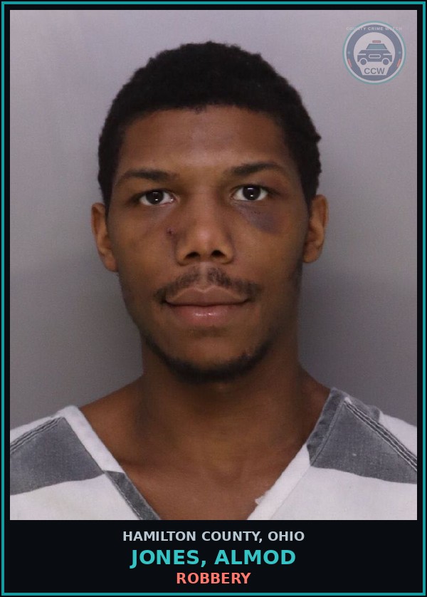 Booking mugshot of Jones, Almod in Hamilton County