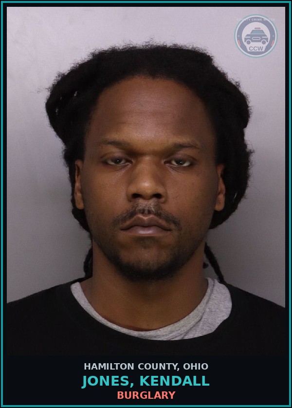Booking mugshot of Jones, Kendall in Hamilton County