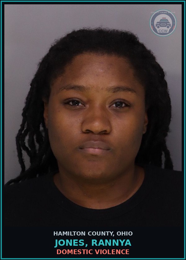 Booking mugshot of Jones, Rannya in Hamilton County