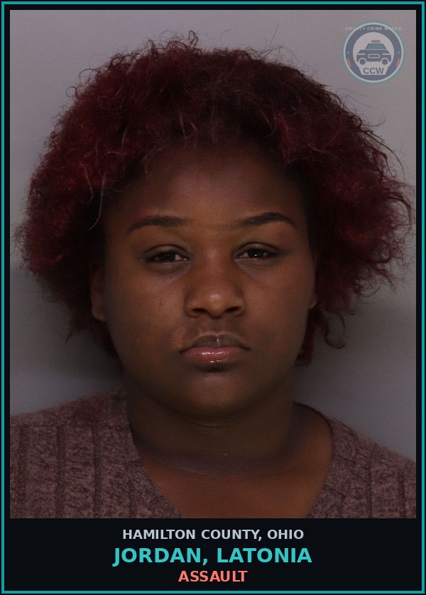 Booking mugshot of Jordan, Latonia in Hamilton County