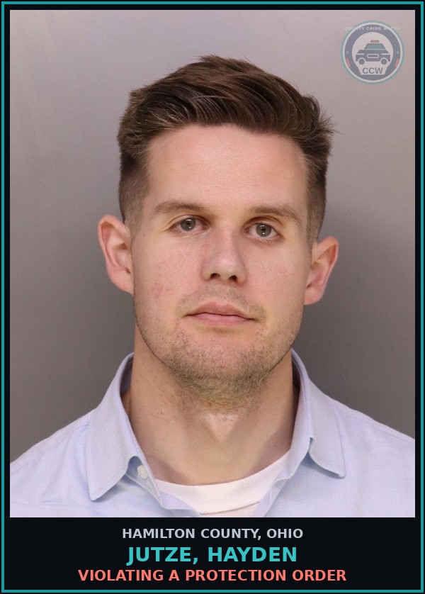 Booking mugshot of Jutze, Hayden in Hamilton County
