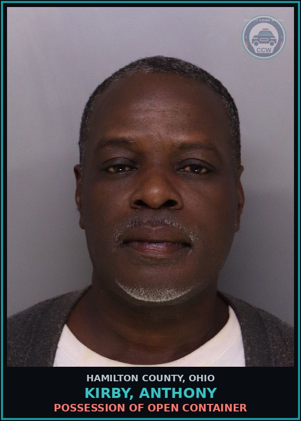 Booking mugshot of Kirby, Anthony in Hamilton County
