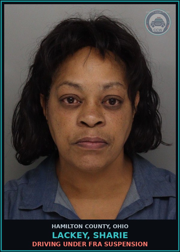 Booking mugshot of Lackey, Sharie in Hamilton County