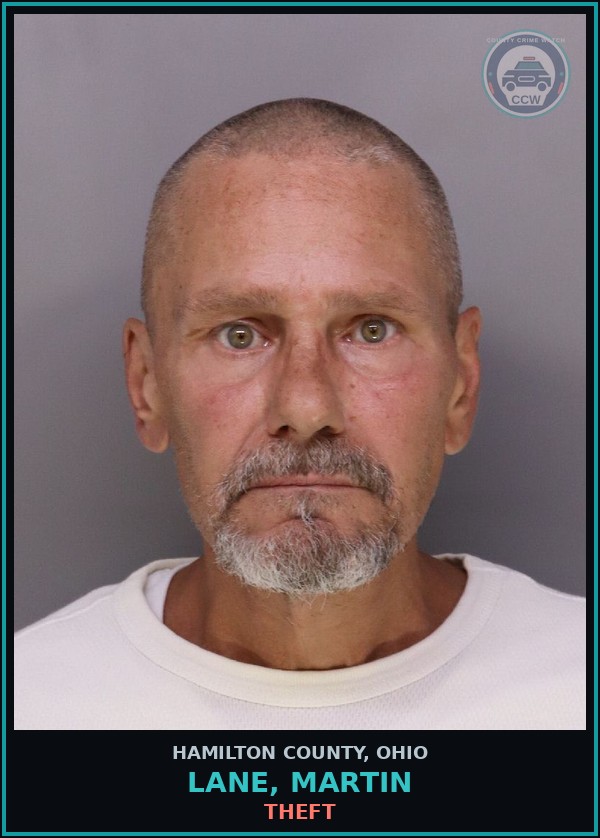 Booking mugshot of Lane, Martin in Hamilton County