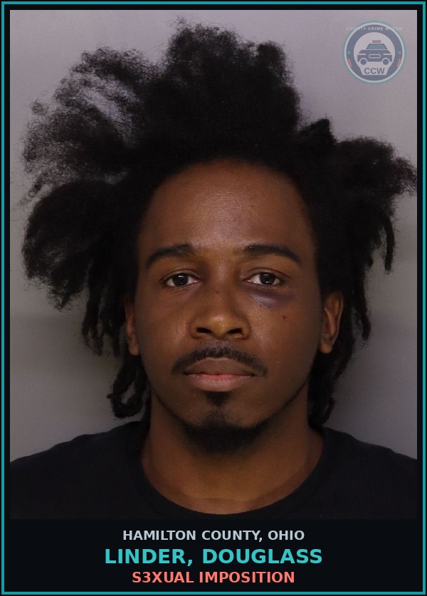 Booking mugshot of Linder, Douglass in Hamilton County