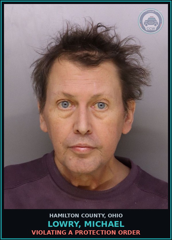 Booking mugshot of Lowry, Michael in Hamilton County