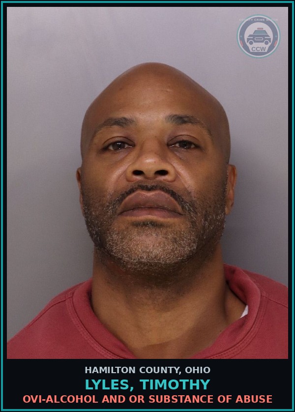 Booking mugshot of Lyles, Timothy in Hamilton County