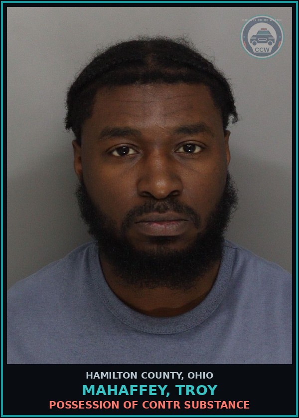 Booking mugshot of Mahaffey, Troy in Hamilton County