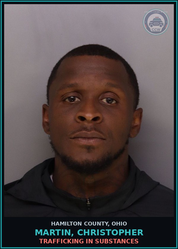 Booking mugshot of Martin, Christopher in Hamilton County