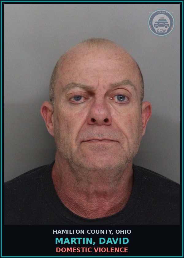 Booking mugshot of Martin, David in Hamilton County