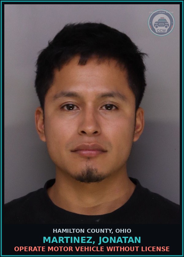 Booking mugshot of Martinez, Jonatan in Hamilton County