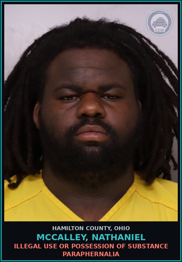 Booking mugshot of Mccalley, Nathaniel in Hamilton County