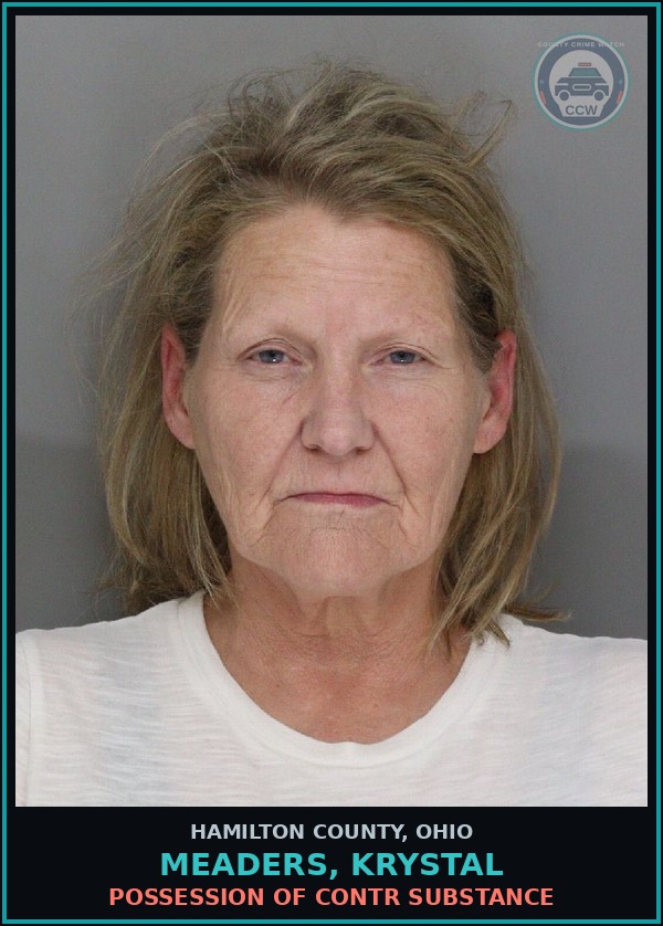 Booking mugshot of Meaders, Krystal in Hamilton County