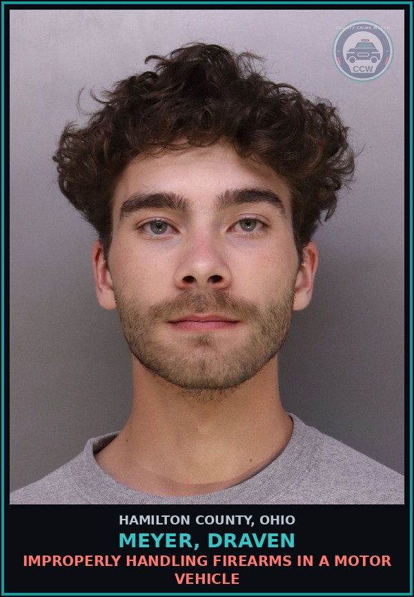 Booking mugshot of Meyer, Draven in Hamilton County