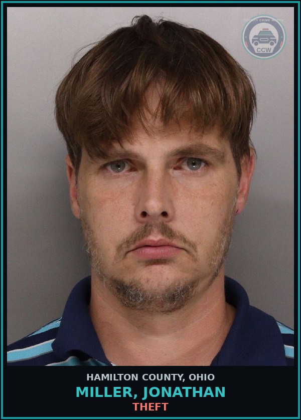 Booking mugshot of Miller, Jonathan in Hamilton County