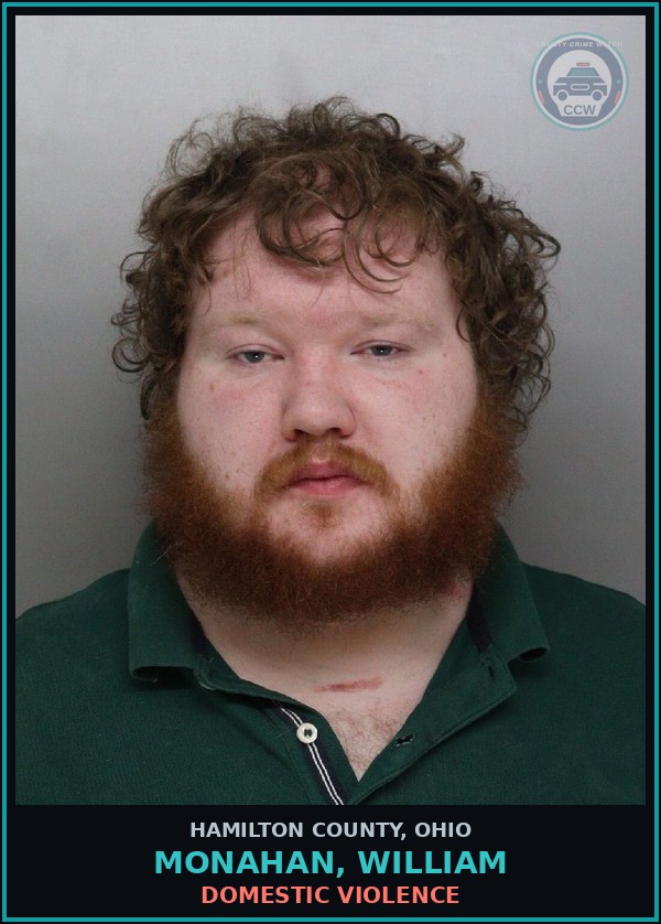 Booking mugshot of Monahan, William in Hamilton County