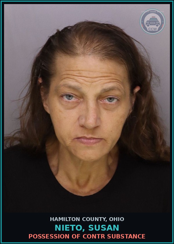 Booking mugshot of Nieto, Susan in Hamilton County
