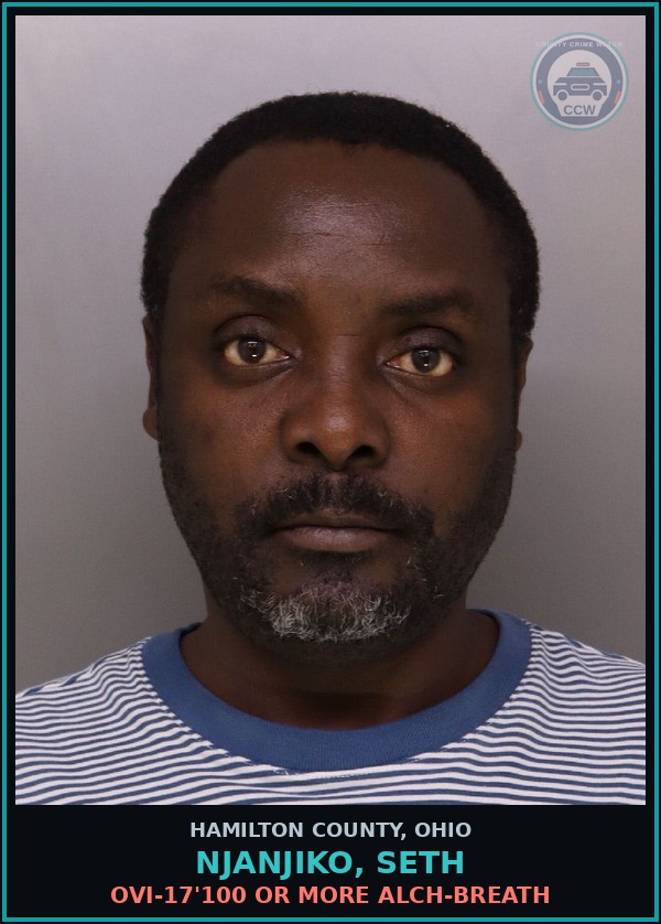 Booking mugshot of Njanjiko, Seth in Hamilton County