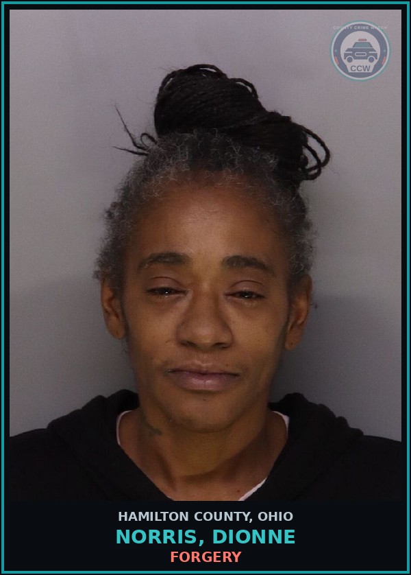 Booking mugshot of Norris, Dionne in Hamilton County