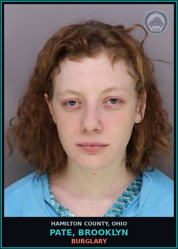 Booking mugshot of Pate, Brooklyn in Hamilton County