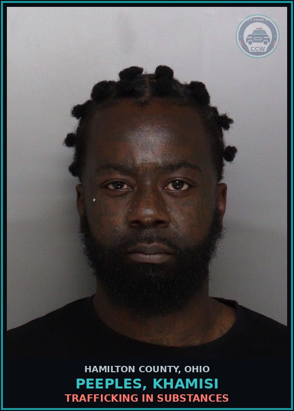 Booking mugshot of Peeples, Khamisi in Hamilton County