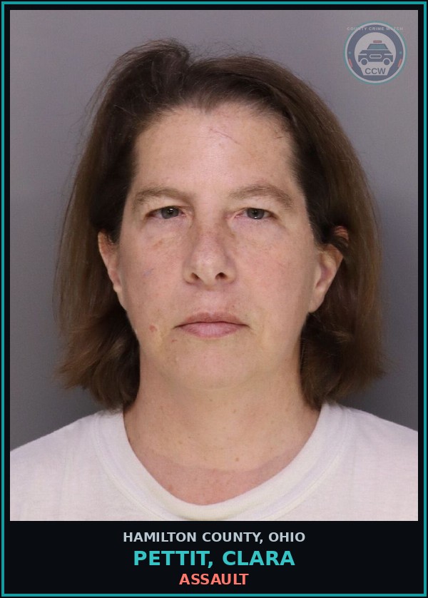 Booking mugshot of Pettit, Clara in Hamilton County