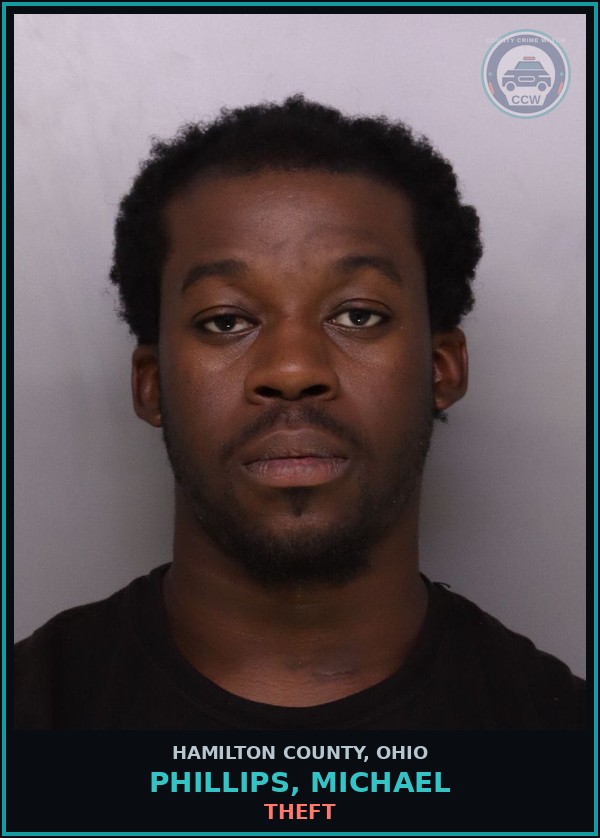 Booking mugshot of Phillips, Michael in Hamilton County